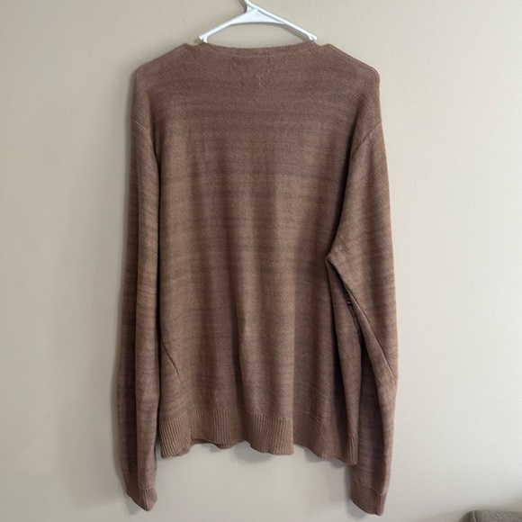 Vintage Polo Ralph Lauren Brown Linen Blend Nordic Stripe Crewneck Sweater - Picture 2 of 7